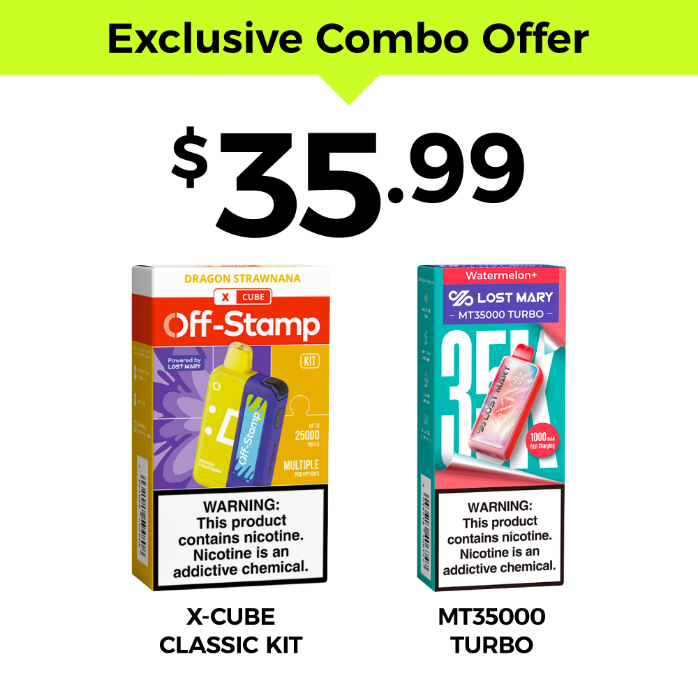 Limited Flavor Fusion – LOST MARY MT35000 Turbo × Off Stamp X-Cube Classic Kit