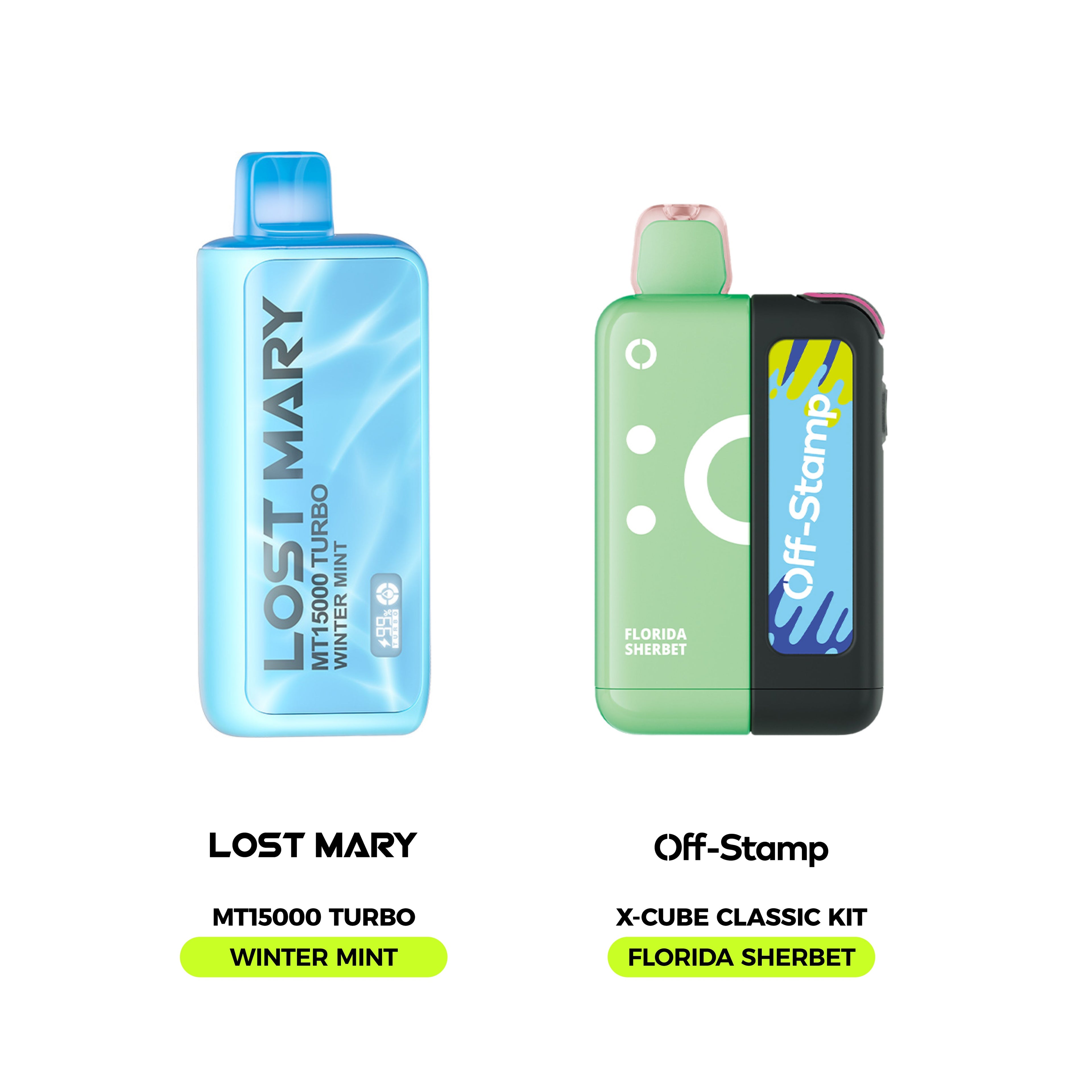 Limited Flavor Fusion – LOST MARY MT15000 Turbo × Off Stamp X-Cube Classic Kit